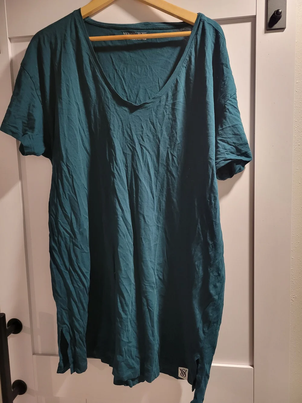 Victoria's Secret Teal Short Sleeve V-Neck Sleep Shirt